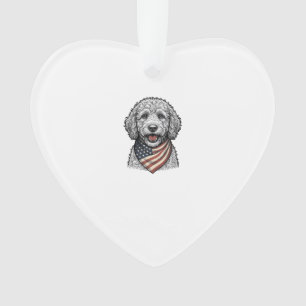 Patriotischer Doodle-Hund Vintage-Stich Vektor Des Ornament