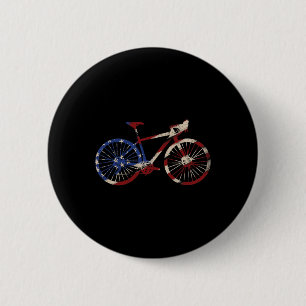 Patriotischer Downhill-Fahrradfahrer American Flag Button