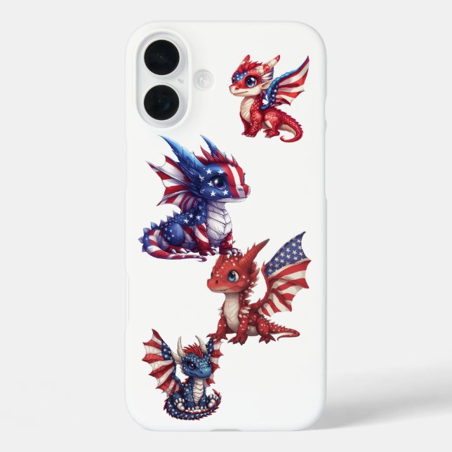 Patriotischer Drache Case-Mate iPhone Hülle (Rückseite)