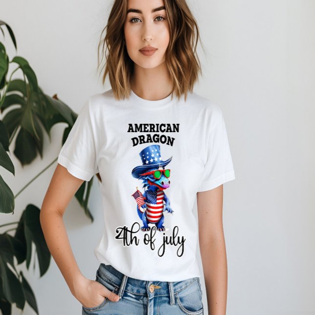 Patriotischer Drache in Shades T-Shirt (Von Creator hochgeladen)