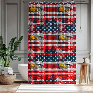 Patriotischer Duschvorhang Adler & Flagge Home-Sti