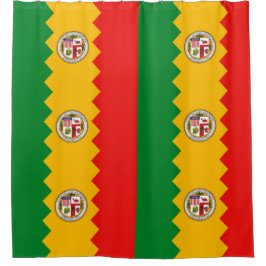 Patriotischer Duschvorhang mit Flagge von Los Ange