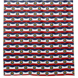 Patriotischer Duschvorhang mit Flagge von Utah, US