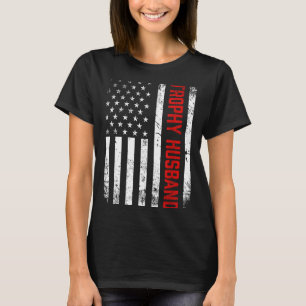 Patriotischer Ehemann Amerikanische Flagge Trophäe T-Shirt