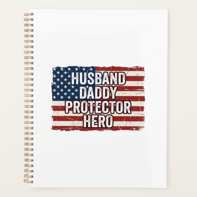 Patriotischer Ehemann Daddy Beschützer Held Flagge Planer (Vorderseite)