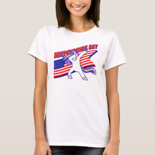 patriotischer einmotoriger amerikanischer Unabhäng T-Shirt