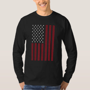 Patriotischer Eisenbahn-Trach-Flag-Zug Modellbahn T-Shirt