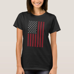 Patriotischer Eisenbahn-Trach-Flagge-Zug Modellbah T-Shirt