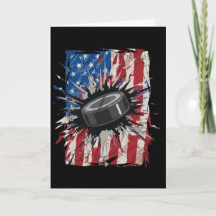 Patriotischer Eishockey 4. Juli Männer USA Amerika Karte
