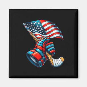 Patriotischer Eishockey 4. Juli USA Unabhängigkeit Magnet