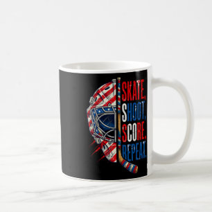 Patriotischer Eishockey-Schlittschuh-Schuss-Score- Kaffeetasse