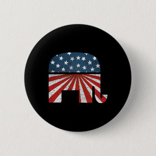 Patriotischer Elefant Amerikanische Flagge USA Rep Button