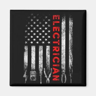 Patriotischer Elektriker Amerikanische Flagge Vate Magnet