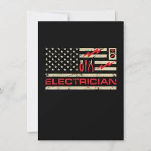 Patriotischer Elektriker Amerikanische Flagge Weih Mitteilungskarte