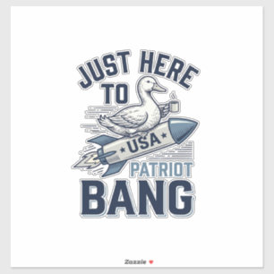 Patriotischer Enten-Rakete Vintage-Vector-Shirt-De Aufkleber