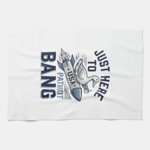 Patriotischer Enten-Rakete Vintage-Vector-Shirt-De Geschirrtuch