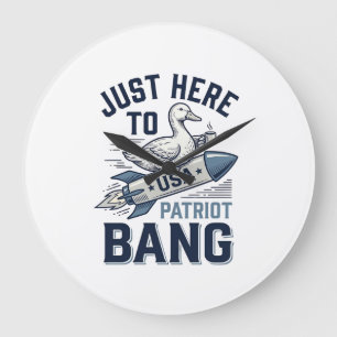 Patriotischer Enten-Rakete Vintage-Vector-Shirt-De Große Wanduhr