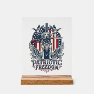 Patriotischer Entenjäger-Hund Vektorgrafik T-Shirt Acrylschild