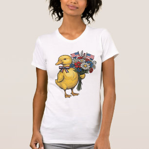 Patriotischer Entlein-Blumenstrauß Vintage-Shirt D T-Shirt