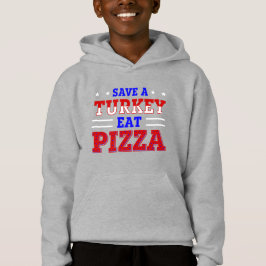 patriotischer Erntedank rette Pizza aus Truthühner Hoodie
