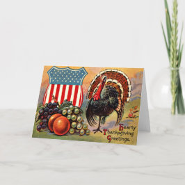 Patriotischer Erntedank Türkei Obst Feiertagskarte