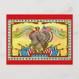 Patriotischer Erntedankgruß Postkarte