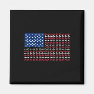 Patriotischer Farmer 4. Juli Amerikanische Flagge Magnet