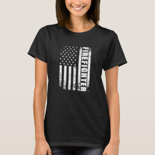 Patriotischer Feuerwehrmann Amerikanischer Flaggen T-Shirt