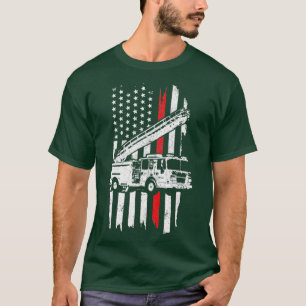 Patriotischer Feuerwehrmann Gift Thin Red Line Feu T-Shirt