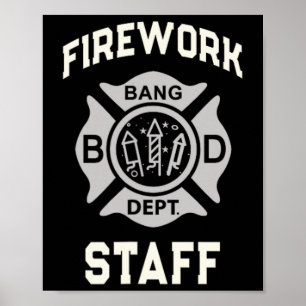 Patriotischer Feuerwerk-Stab 4. Juli Crew-Sicherhe Poster