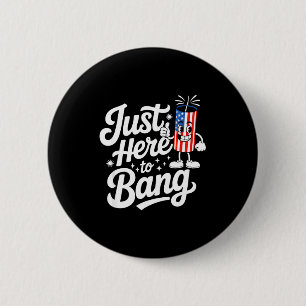 Patriotischer Feuerwerk-US-Flagge lustig 4. Juli Button