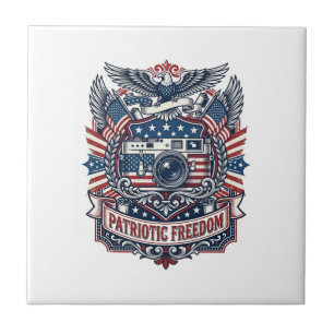 Patriotischer Film Kameramann Vektorgrafik T-Shirt Fliese