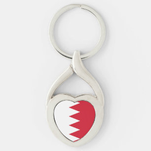 Patriotischer Flagge von Bahrain Schlüsselanhänger