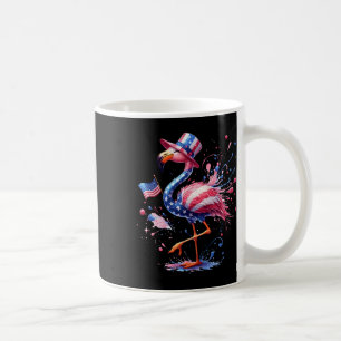 Patriotischer Flamingo Amerikanische Flagge Usa 4. Kaffeetasse