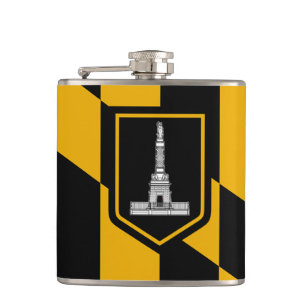 Patriotischer Flasche mit Flag Baltimore City Flachmann