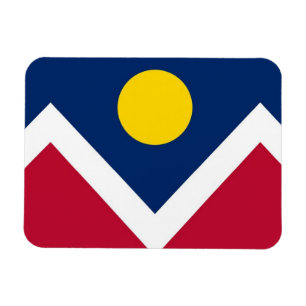 Patriotischer flexibler Magnet mit Denver City-Fla