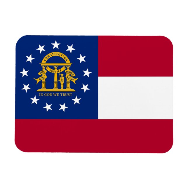 Patriotischer flexibler Magnet mit georgischer Fla (Horizontal)