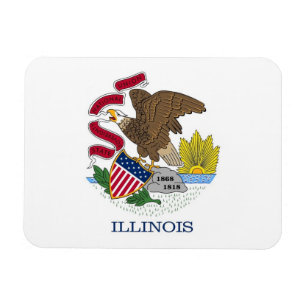 Patriotischer flexibler Magnet mit Illinois-Flagge