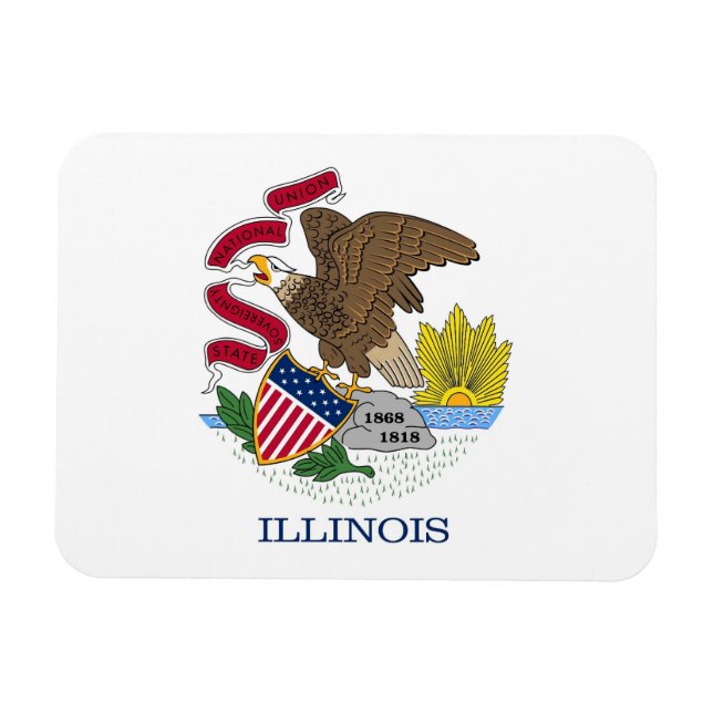 Patriotischer flexibler Magnet mit Illinois-Flagge (Horizontal)