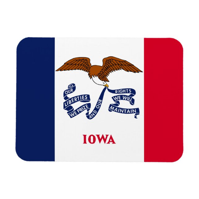Patriotischer flexibler Magnet mit Iowa-Flagge (Horizontal)