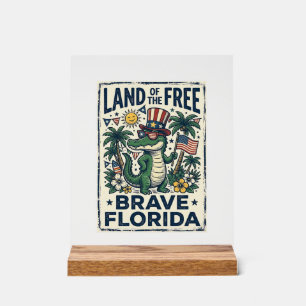 Patriotischer Florida-Alligator 4. Juli Acrylschild