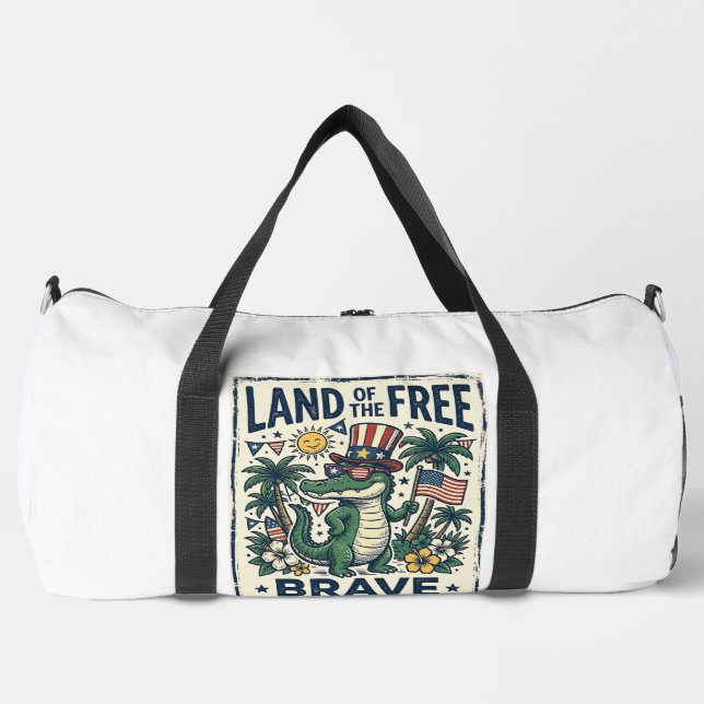 Patriotischer Florida-Alligator 4. Juli Duffle Bag (Vorderseite)