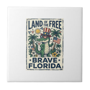 Patriotischer Florida-Alligator 4. Juli Fliese