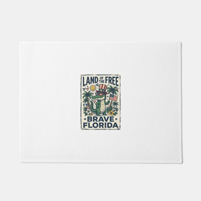 Patriotischer Florida-Alligator 4. Juli Fußmatte (Vorderseite)
