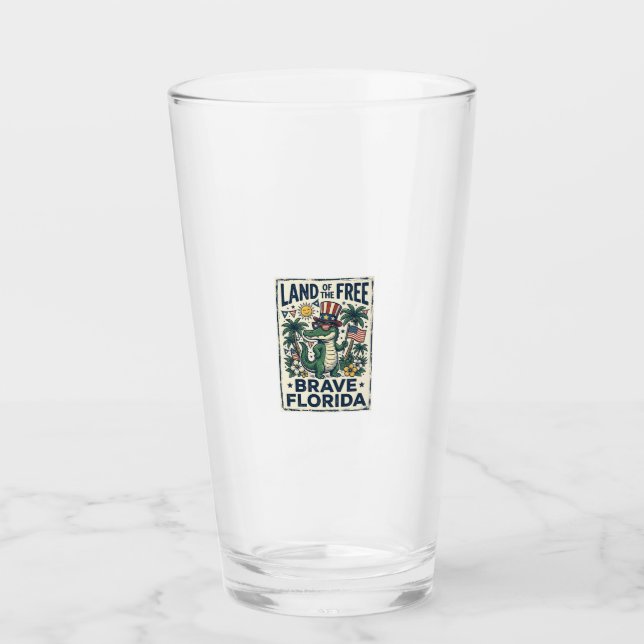 Patriotischer Florida-Alligator 4. Juli Glas (Vorderseite)