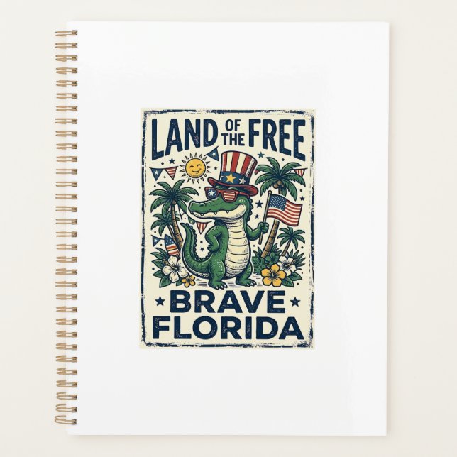 Patriotischer Florida-Alligator 4. Juli Planer (Vorderseite)