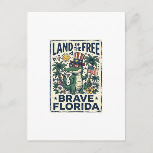 Patriotischer Florida-Alligator 4. Juli Postkarte