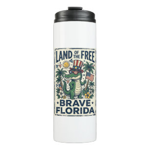 Patriotischer Florida-Alligator 4. Juli Thermosbecher