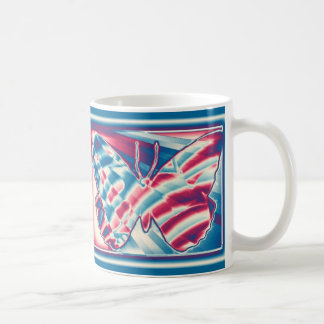 Patriotischer Fraktal-Schmetterling Tasse