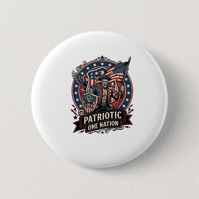 Patriotischer Frankenstein Freiheit Schrecklicher  Button (Vorderseite)